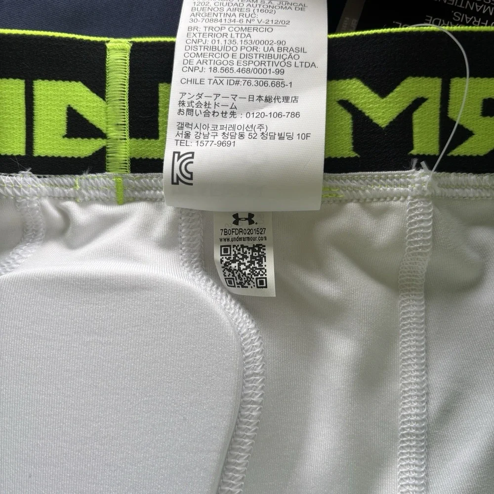Under‎ Armour HeatGear 3XL Padded Compression Shorts Football White Gray NWT
